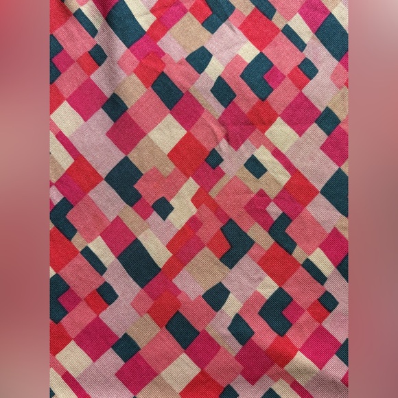 Diane Von Furstenberg Pink, Cream & Navy Geometric 100% Silk Ruched Sheath Dress - Picture 5 of 9